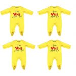 I Am One Month Old Baby Jumpsuit,New Born Baby Customised Name Baby Dress for Girl (Pack of 4) -