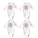 Five Months Old Baby Jumpsuit,New Born Baby Customised Name Baby Dress for Girl (Pack of 4) -