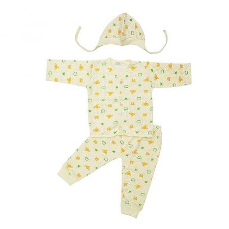 Baby Boys and Girls Hosiery Wear 3 Piece Set (Vest/T-Shirt, Pyjama/Track Pant and Cap)