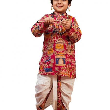 AJ DEZINES Kids Ethnic Wear Pure Cotton Dhoti Kurta Set For Boys