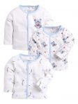 BABY GO Cotton Full Sleeve Regular Round Neck Front Open Pack Of 3 Tees For Baby Boy's Clothing Set