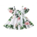 Buy & Try by Dharmikaay Girl's Lycra Floral Printed Frock Dress for Girls Short Frock Baby Princess Western Dresses| Stylish Fancy Kids Clothing for New Year, Fashion.