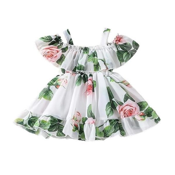 Buy & Try by Dharmikaay Girl's Lycra Floral Printed Frock Dress for Girls Short Frock Baby Princess Western Dresses| Stylish Fancy Kids Clothing for New Year, Fashion.