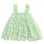 TotzTouch Baby Girls Dress | Frock Cami Strap Flared Printed Net Sleeveless Gown 3 Set