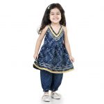 BownBee Ethnic Wear Cotton Kurti and Harem Suit Set for Girls, With Sleeveless Halter Neck Kurti for Your Baby Girl's, Ideal for all Festive Occasions