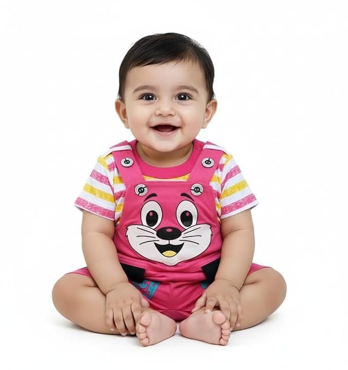 Baby Boys and Girls Dungree Dress Set