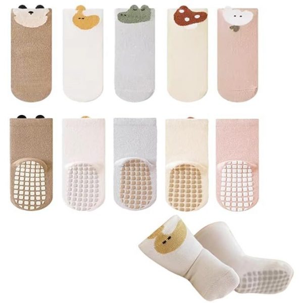 Freshfoot Cute and Colourful 100% Organic Cotton Non-Slip Baby Socks For Boys and Girls with Grippers