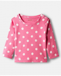 Babyhug Cotton Knit Full Sleeves Co-ords Night Suit with Polka Dot Print - Pink