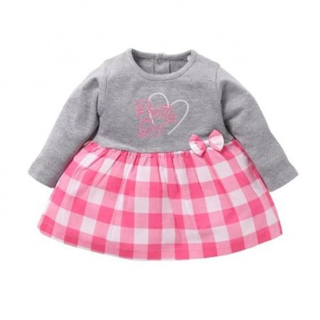 Baby GO Baby-Girl's Cotton A-Line Knee-Length Dresses