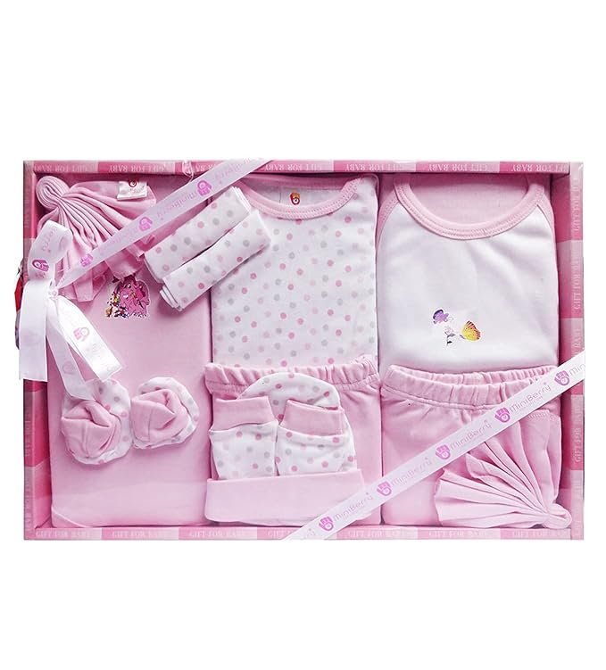 EIO Unisex Kids Cotton Solid Clothing Gift Set -13 Pieces