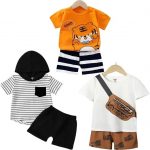 Lofn Unisex-Child Cotton Clothing Sets for Baby Boys & Baby Girls Printed Kids Clothing Sets - Unisex Clothing sets Half sleeve T-Shirt & Shorts Pack Of 3