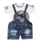 Cutie Kiddies Double Pocket Baby Dungaree Set for Baby Boys and Baby Girls | Trendy Denim Dungaree with Cotton T-Shirt for Infants | Adorable Unisex Overalls for Infants and Toddlers