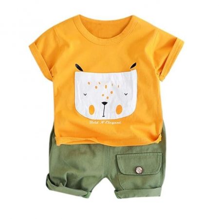 Bold N Elegant Unisex Child Cotton Solid - Be Bold Inside & Elegant Outside T-Shirt And Shorts Clothing Set