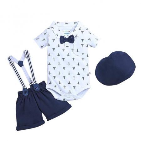 BUMZEE Boy's Cotton Printed Bodysuit & Short Set