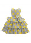 A.T.U.N. (ALL THINGS UBER NICE) Baby Girls Tiered Knee-Length Polka Dot Dress | Sleeveless Gathered Party Style Outfit with Bow Detail | Cute Stylish Dress for Infants