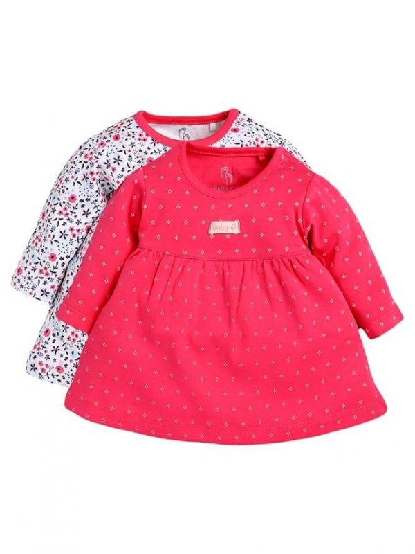 Baby GO Baby-Girl's Cotton A-Line Knee-Length Dresses