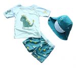 Yober Baby Toddler Boys Two Pieces Swimsuit Set Swimwear Dinosaur Bathing Suit Rash Guards with Hat UPF 50+