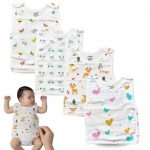 100% Organic Cotton Newborn Baby Jablas | Pack of 4 Unisex Muslin Book-Style Jablas | Soft, Breathable & Easy to Wear for Newborns | Double Layer Muslin + Cotton for Gentle Skin