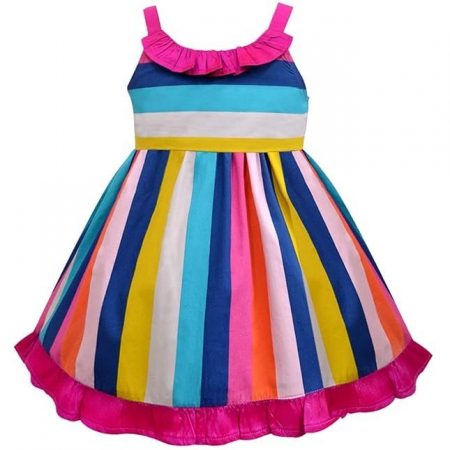 A.T.U.N. (ALL THINGS UBER NICE) Girls Skater Printed Cotton Julie Knee Length Sleeveless Dress