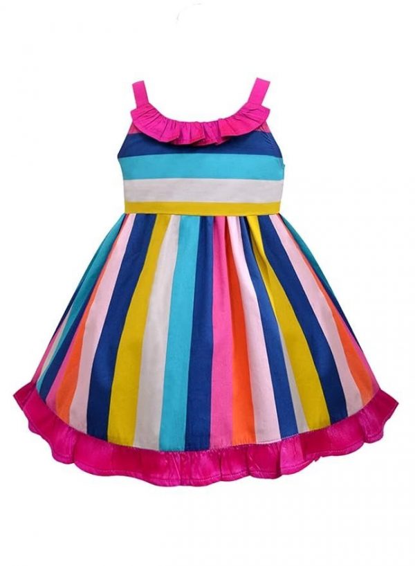 A.T.U.N. (ALL THINGS UBER NICE) Girls Skater Printed Cotton Julie Knee Length Sleeveless Dress