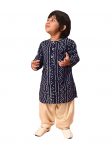 Vastramay Boys' Bandhani Kurta and Patiala Set – Traditional Cotton Ethnic Wear for Infants, Perfect for Weddings and Festive Occasions