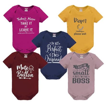 kiddeo Baby Boy's and Baby Girl's Bodysuit(pack of 5)