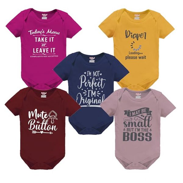 kiddeo Baby Boy's and Baby Girl's Bodysuit(pack of 5)
