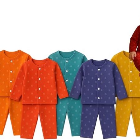 New Born Baby Cotton Tshirt & Pant Set 0-6 Months | Nightwear | Night Suit | Sleepwear for Infant | Soft Breathable Fabric | for Boys and Girls Baby| Pack of 5 Combo|