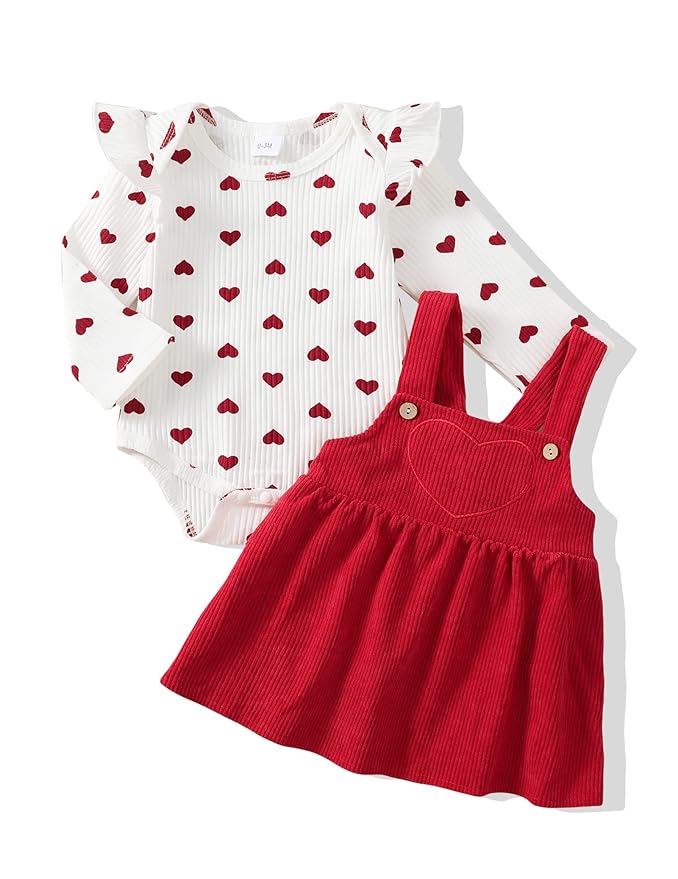 Newborn Baby Girl Clothes Toddler Long Sleeve Ruffle Romper Top Infant Skirt Set Little Girl Overall Dress
