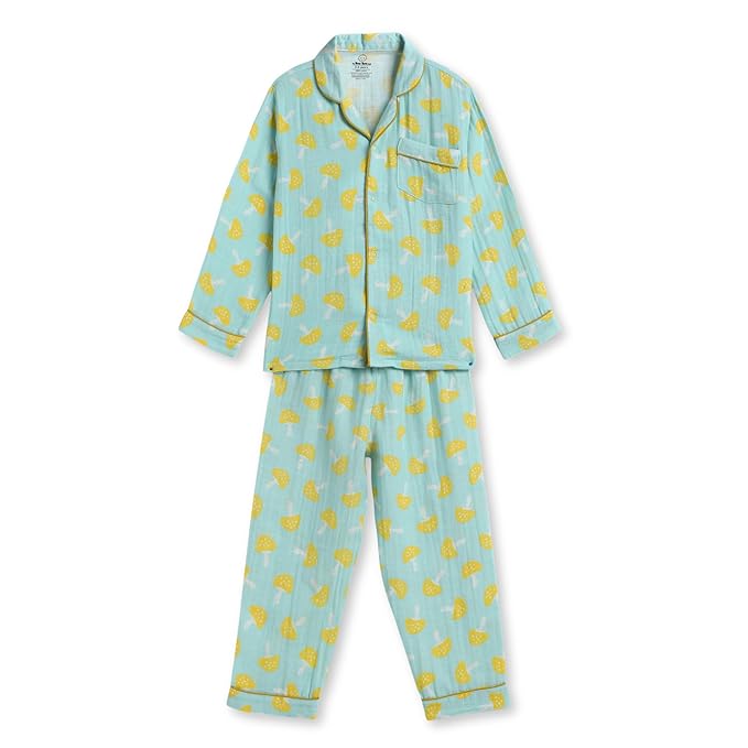 The Boo Boo Club Muslin Cotton Print Muslin Night Suit for Boys and Girls | Sleepwear for Babies | Pajama Set for Kids | Night wear for Baby