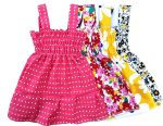 Baby Girl's Fancy Printed Jhabla Knee-Length Frock 100% Cotton (4 pcs Set)