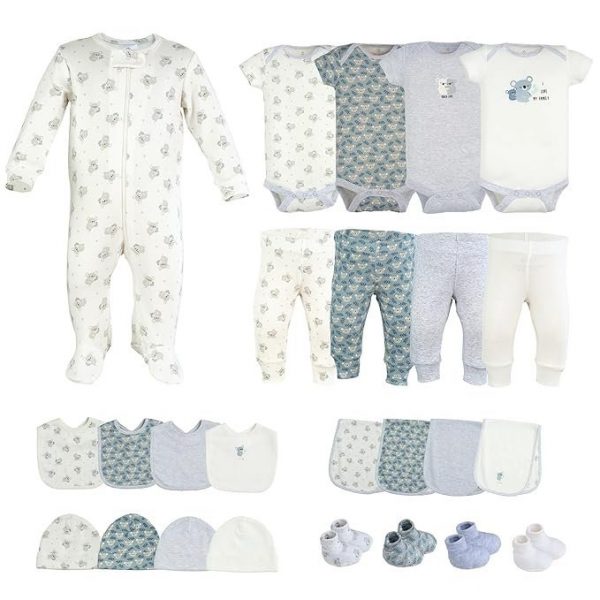GRES 10-Piece Newborn Baby Clothing & Layette Gift Set - 100% Pure Cotton, Ultra Soft & Breathable Essentials - Fits to 0-3 Months Infants - Perfect New Born Outfit Pack
