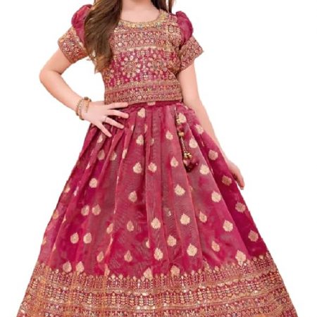 White Button Girls Girls Lehenga Choli