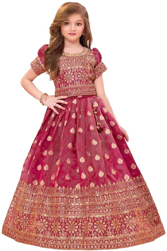 White Button Girls Girls Lehenga Choli
