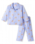 Babyhug Cotton Woven Full Sleeves Co-ords Night Suit With Animal Print - Blue