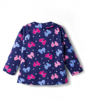 Babyhug Cotton Knit Full Sleeves Co-ords Night Suit With Bow Print - Navy Blue