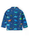 Babyhug Cotton Woven Full Sleeves Night Suit With Dino Print - Blue