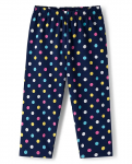Babyhug Cotton Knit Full Sleeves Co-ord Night Suit With Polka Dot Print & Bow Applique - Navy Blue