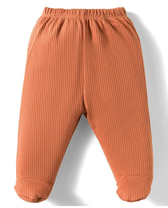 Simply Interlock Knit Full Sleeves Footed Night Suit With Smiley Print - Bronze