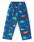 Babyhug Cotton Woven Full Sleeves Night Suit With Dino Print - Blue